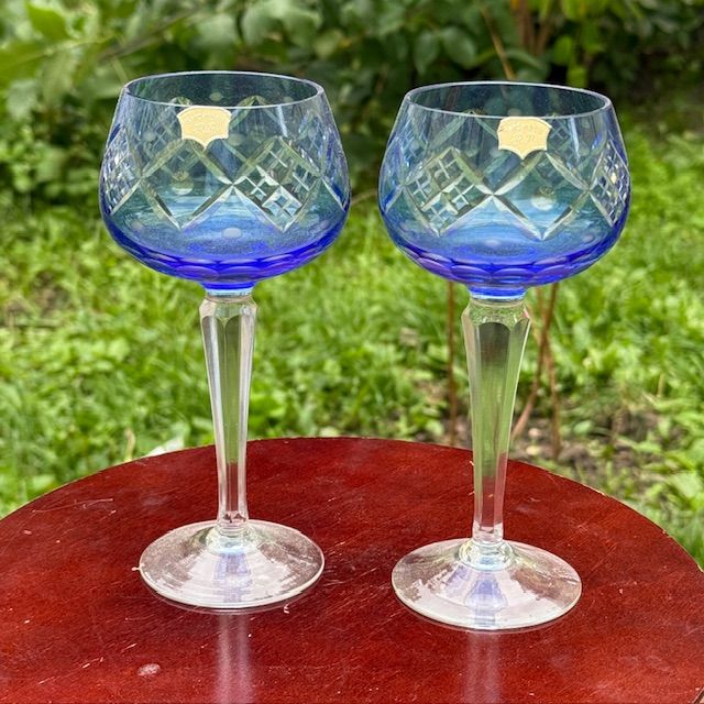 Бокал синий набор 2 шт. 220 мл накладной хрусталь Германия