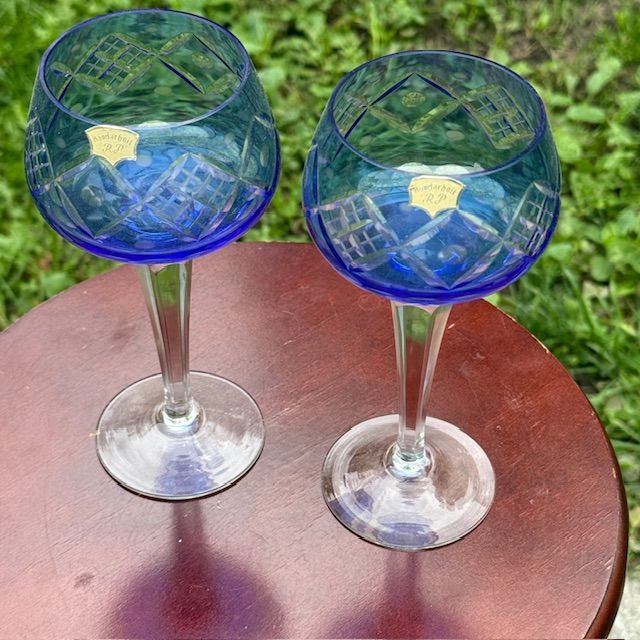 Бокал синий набор 2 шт. 220 мл накладной хрусталь Германия