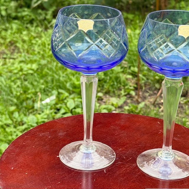 Бокал синий набор 2 шт. 220 мл накладной хрусталь Германия