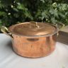 Кастрюля с крышкой 2,5 л медь латунь  