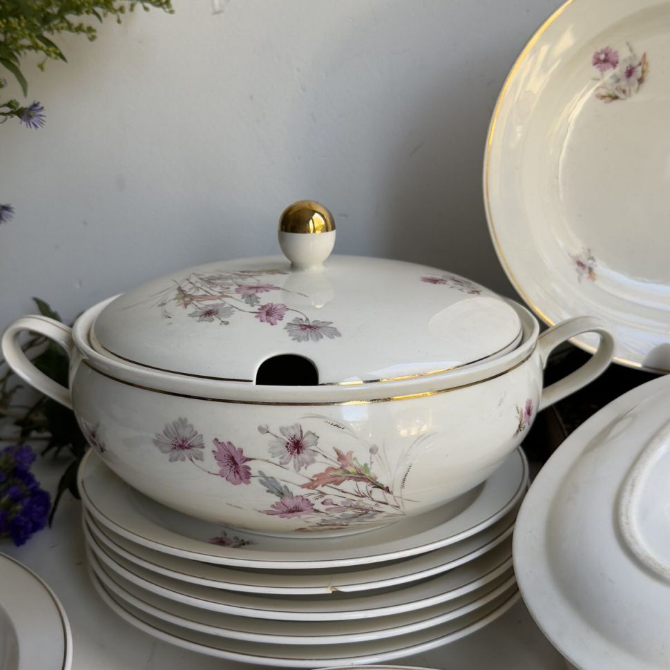 Супница Maastricht Petrus Regout Полевые цветы 2,5 л Голландия 125 лет 