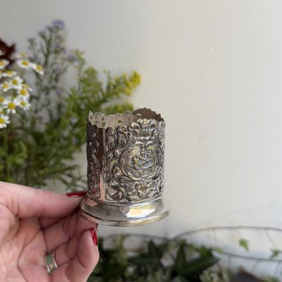 Подставка стакан для приборов Scheilevis Dussen 7 см мельхиор серебрение Голландия