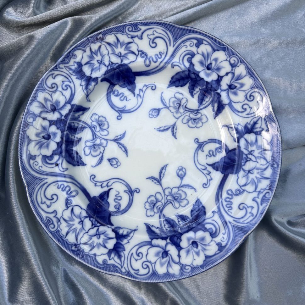 Тарелка Creil et Montereau Flora 23 см Франция фарфор 170 лет