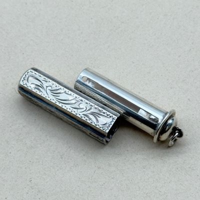 Футляр для помады 925 серебро 19-20 век цилиндр
