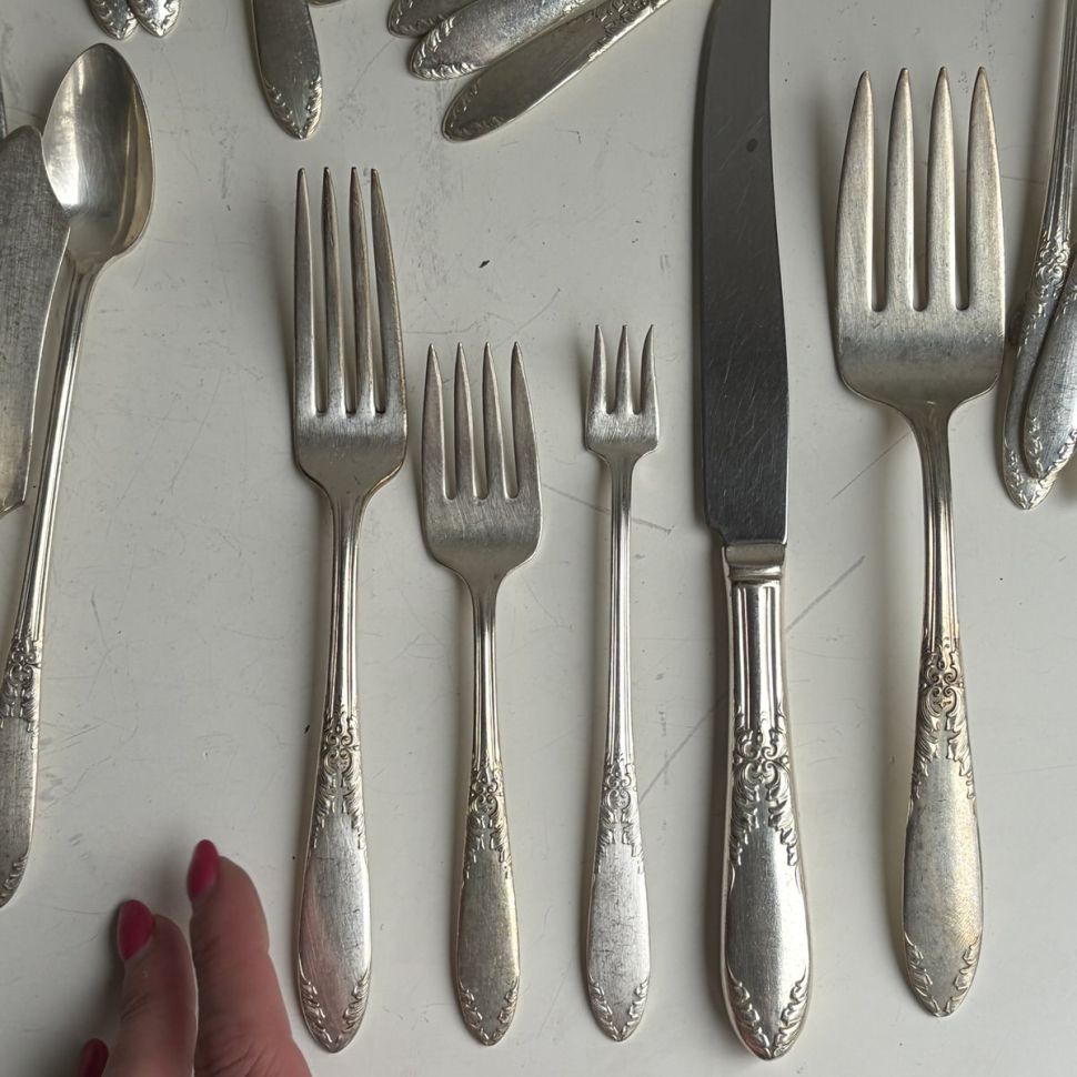 Вилка для десерта King Edward National Silver Company серебрение 