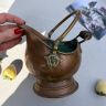 Зольник средний с ручкой 19 см медь латунь