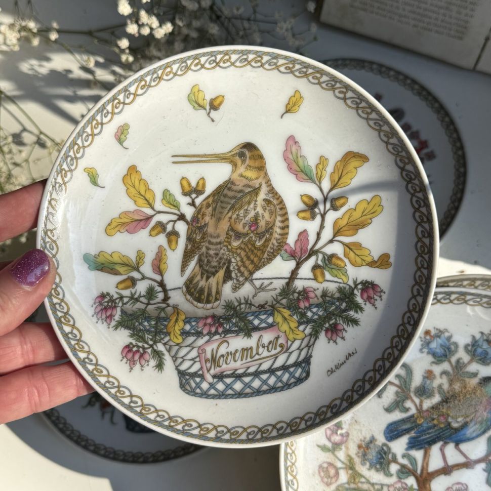 Тарелка Hutschenreuther ноябрь Бекас 16 см фарфор Германия