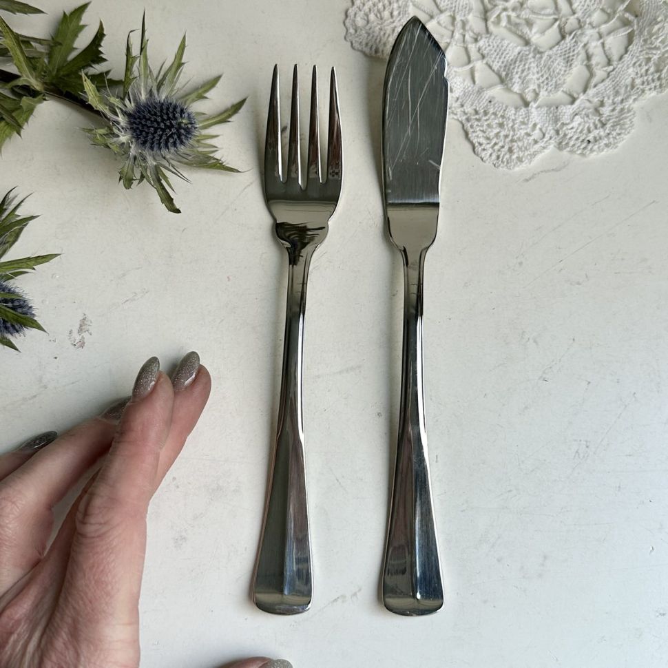 Вилка и нож для рыбы набор 2 шт