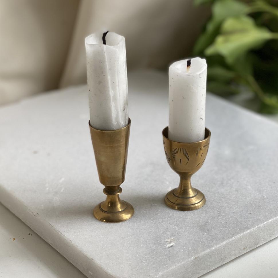 Подсвечники мини в виде рюмок набор 2 шт латунь