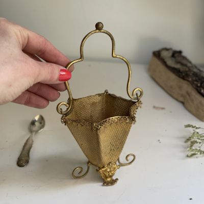 Корзинка ажурная 9 см латунь