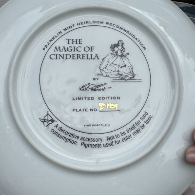 Тарелка Franklin Mint Золушка The Magic of Cinderella номерная 21 см Англия 1980 г.