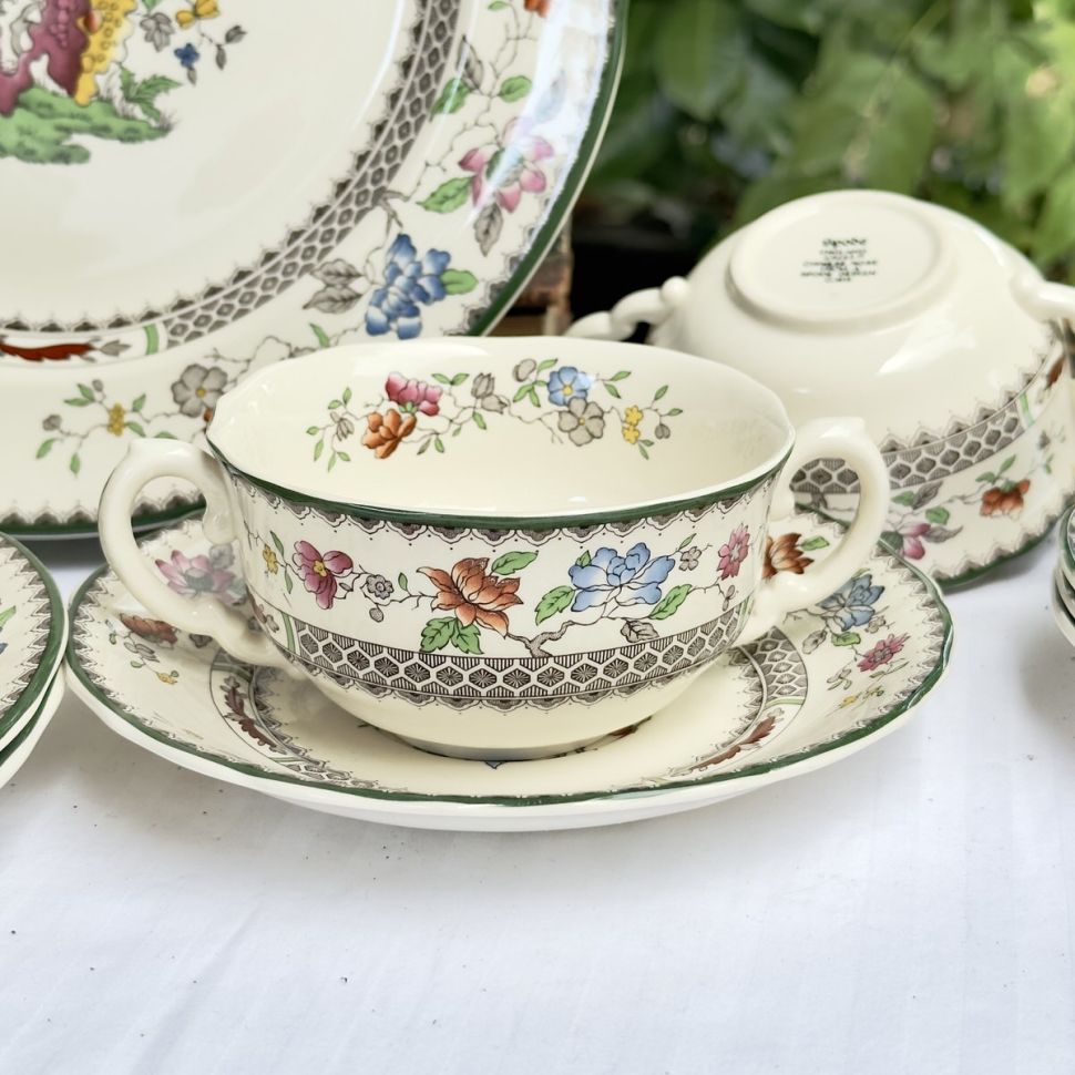 Бульонная пара Spode Chinese Rose 280 мл фарфор Англия    