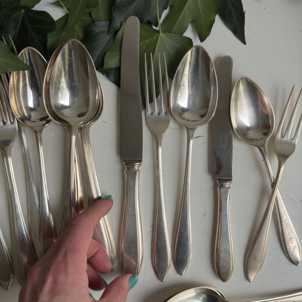 Нож столовый 25 см серебрение лезвие сталь