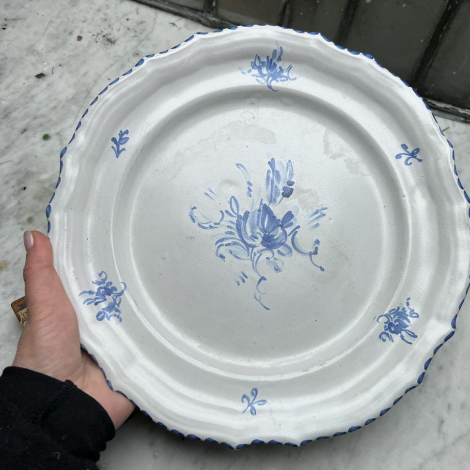 Блюдо 28 см ручная роспись Швеция 19в