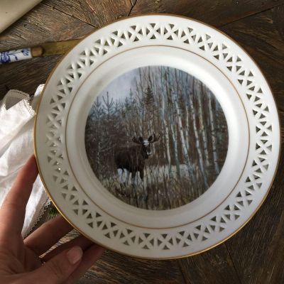 Тарелка с лосем Bing&Grondahl Copengagen Porceain Дания