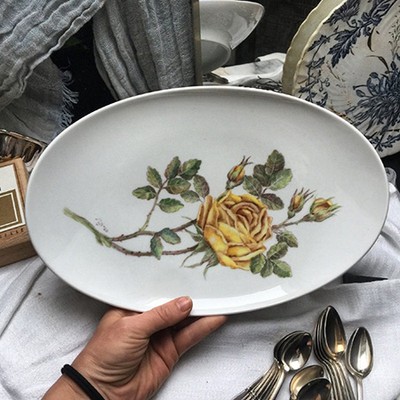 Блюдо овальное, роза, Германия