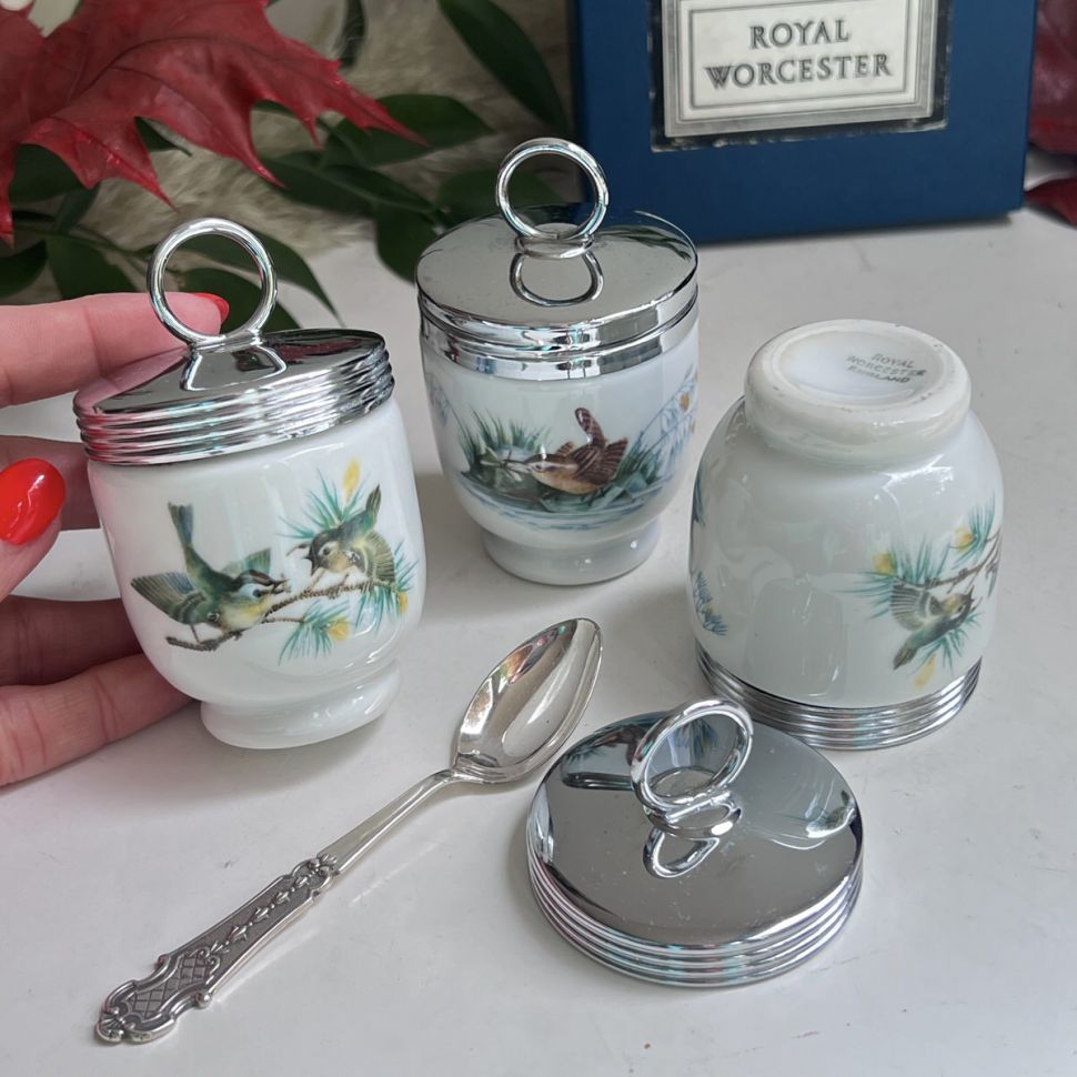 Кодлер на 2 яйца Royal Worcester Птицы фарфор Англия