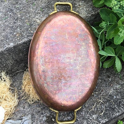 Сковородка форма медная овал с ручками