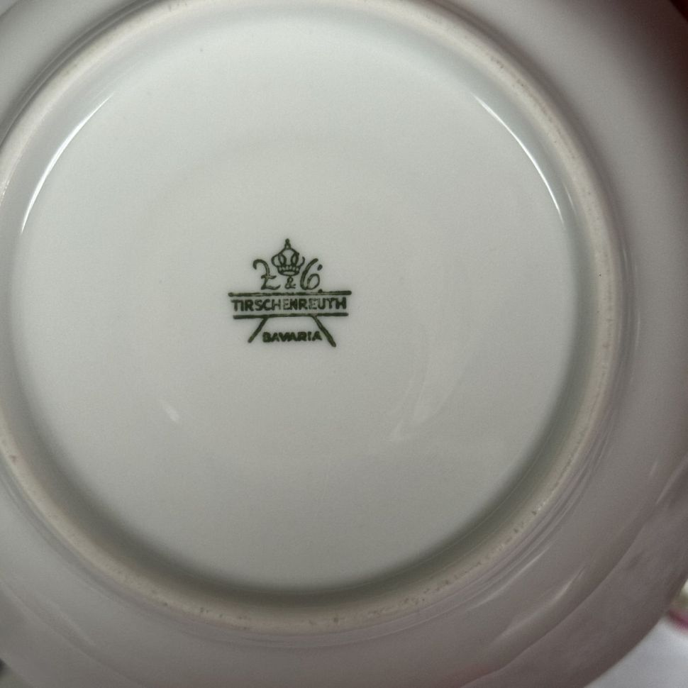 Тарелка Tirschenreuth Мейсенский букет 20 см Бавария 