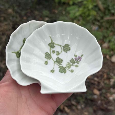 Блюдо ракушка Лесные цветы Porcelain de Paris 11 см Франция фарфор
