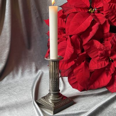 Подсвечник Колонна 15 см мельхиор серебрение