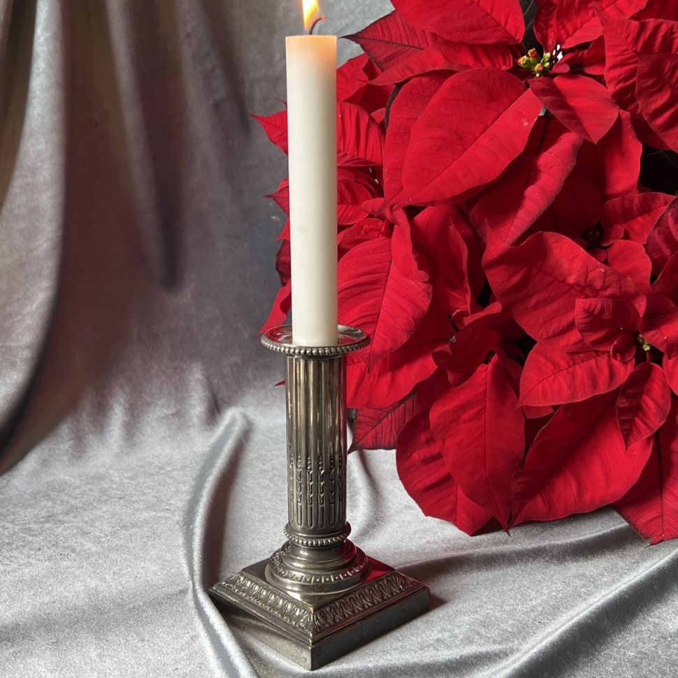 Подсвечник Колонна 15 см мельхиор серебрение