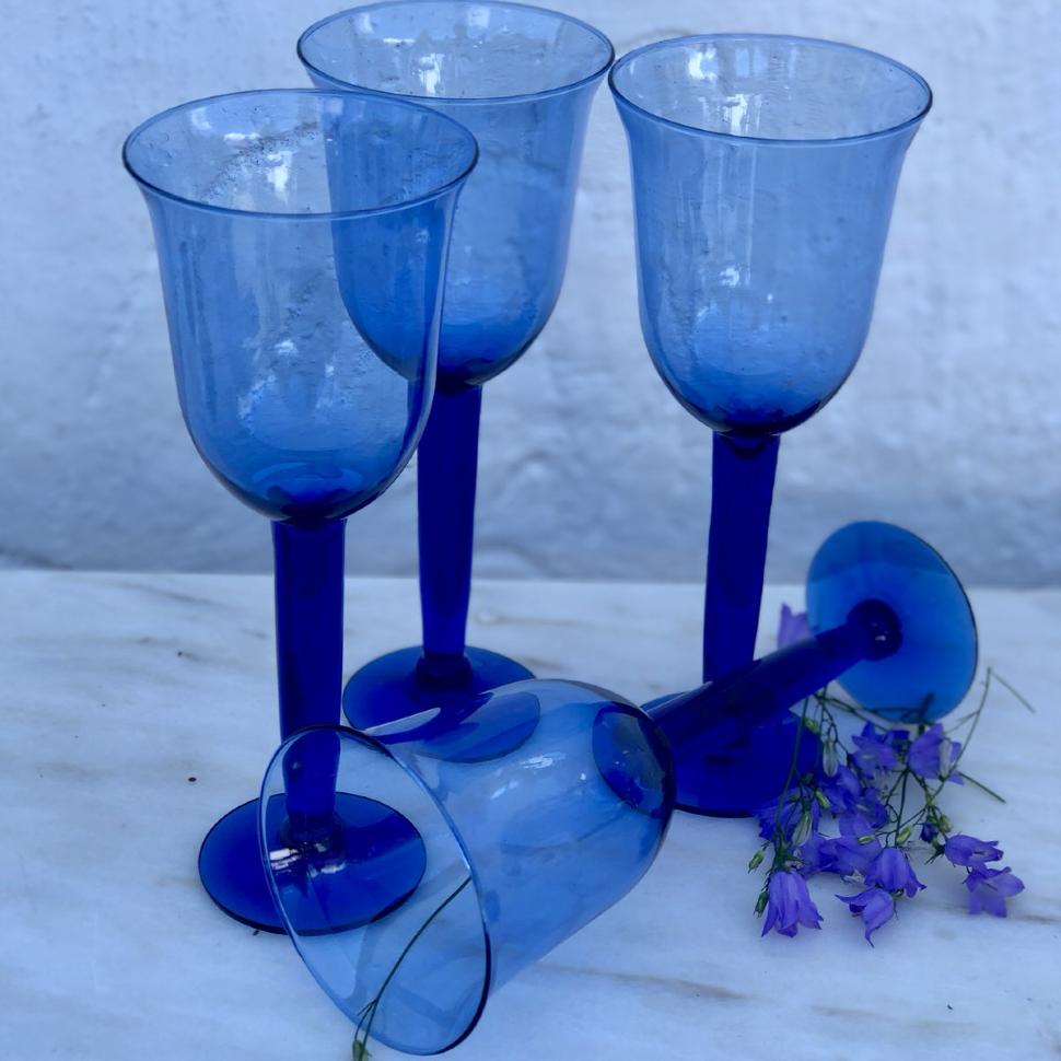 Бокал 350мл синее стекло