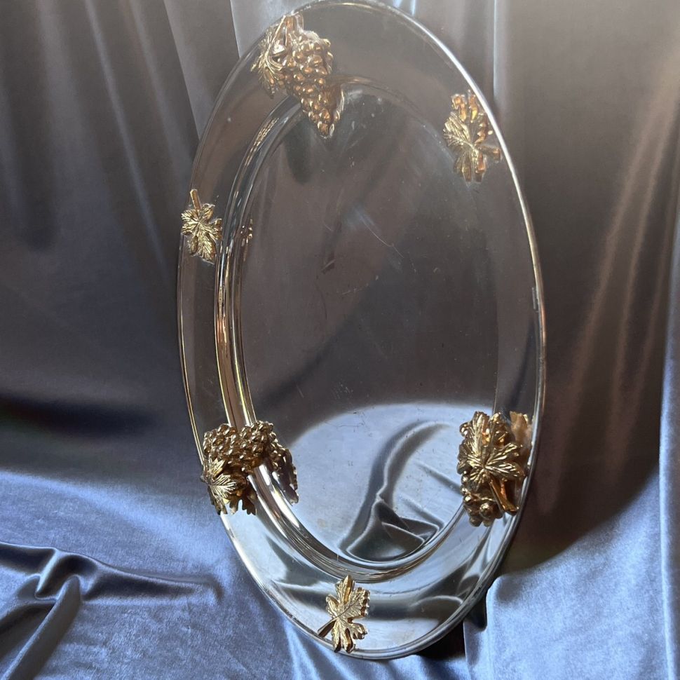 Поднос Виноград 45 см мельхиор Франция