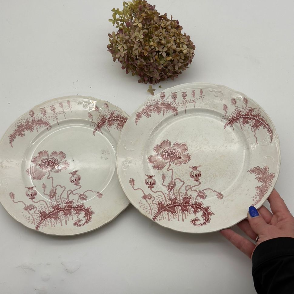 Тарелка Societe Ceramique 1890 гг зарождение Арнуво Maastricht Morphee 25 см Голландия