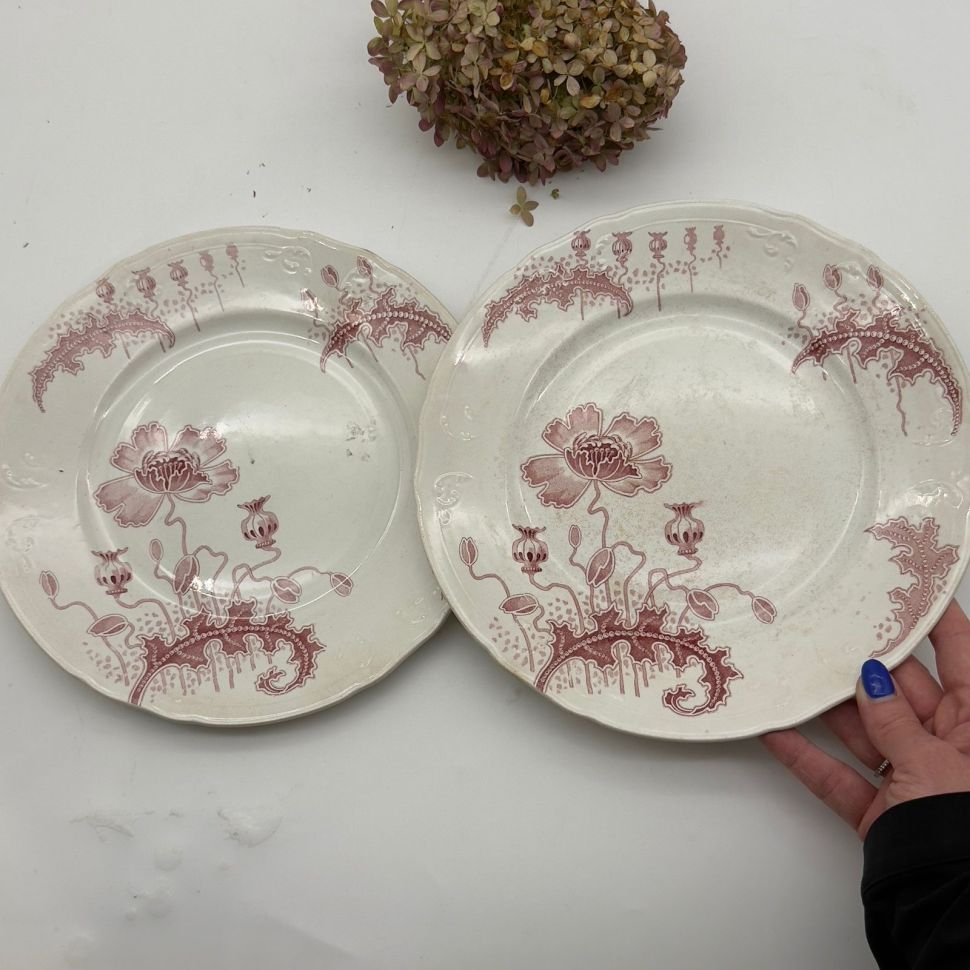 Тарелка Societe Ceramique 1890 гг зарождение Арнуво Maastricht Morphee 25 см Голландия