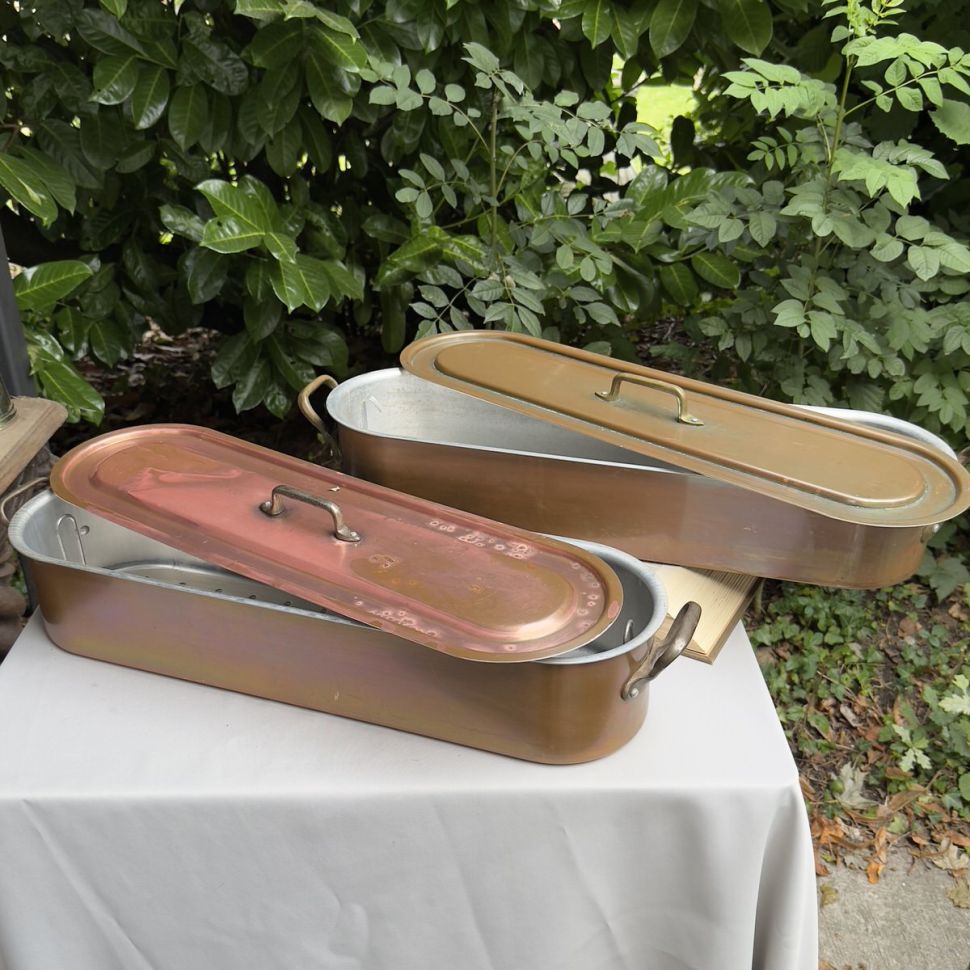 Жаровня для запекания поширования рыбы 68 см медь