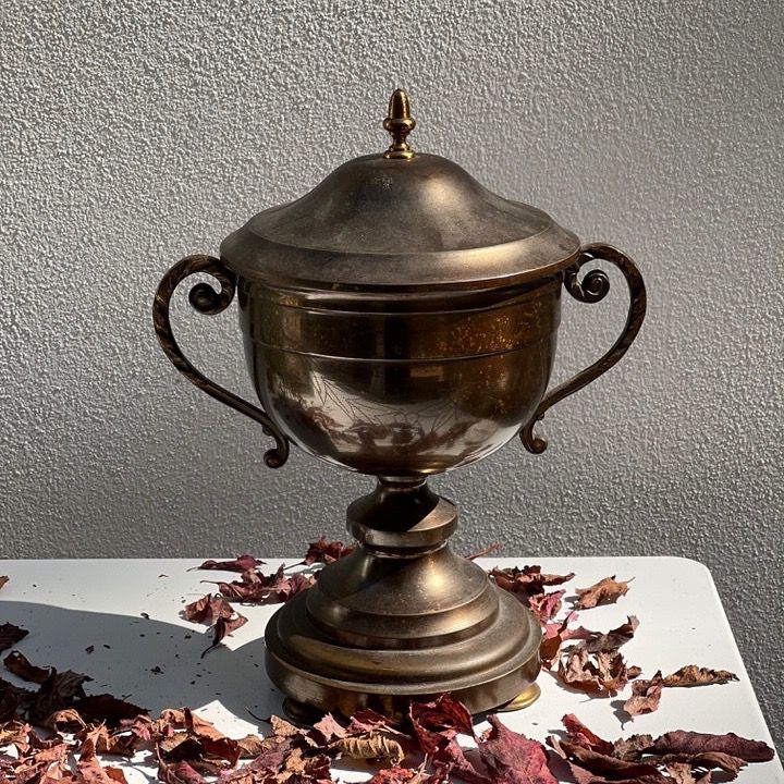 Ваза кубок с крышкой 27 см бронза латунь Франция