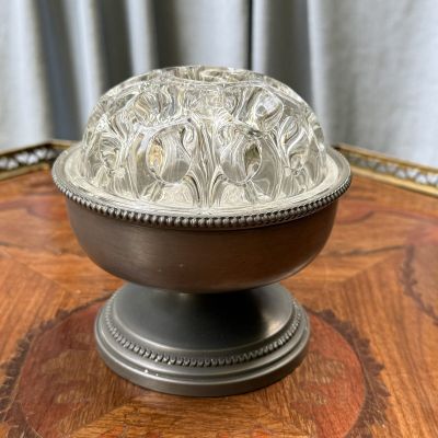 Роузбол с пикфлером 10 см олово стекло Франция 