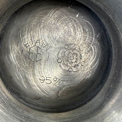 Роузбол с пикфлером 10 см олово стекло Франция 