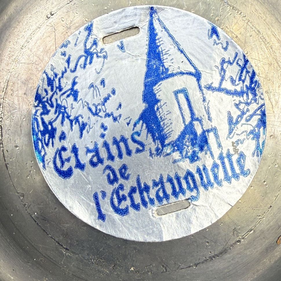 Роузбол с пикфлером 10 см олово стекло Франция 