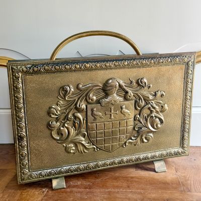 Дровница газетница Рыцарь 44 см  латунь 