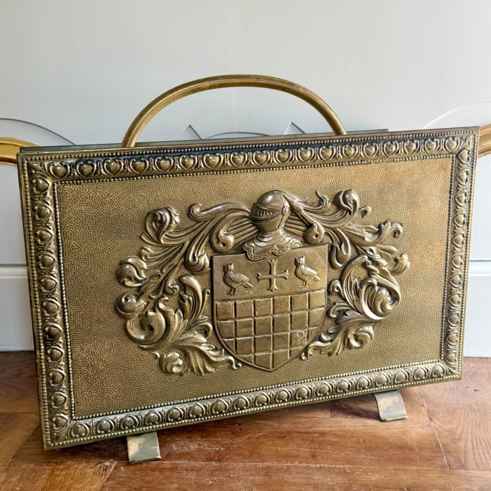 Дровница газетница Рыцарь 44 см  латунь 