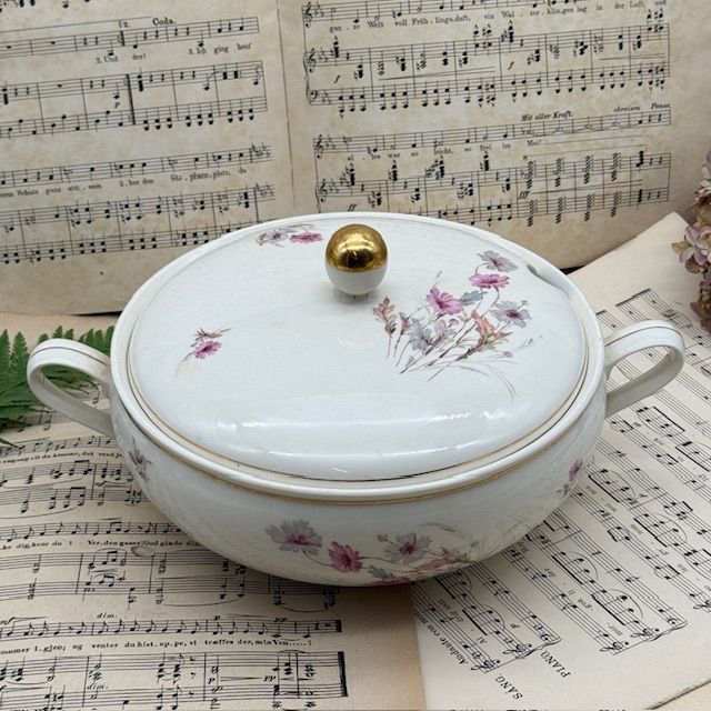 Супница террин Maastricht Petrus Regout Полевые цветы 1,5 л Голландия 125 лет 