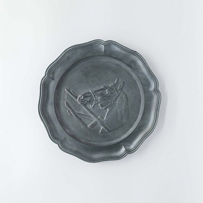 Тарелка оловянная Голова Лошади