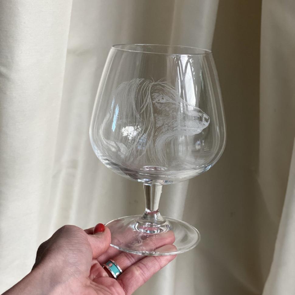 Бокал 800 мл гравировка Собака хрусталь