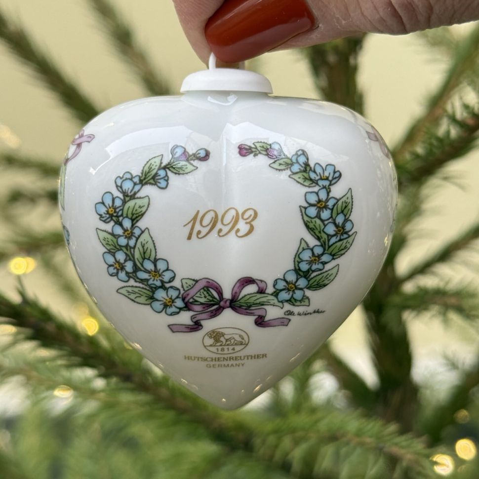 Подвес Hutschenreuther Сердце фарфор 8 см Германия 1993 г.