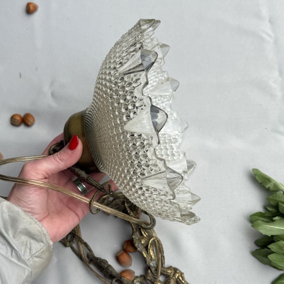 Люстра потолочная 99 см хрусталь латунь