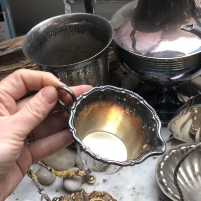 Молочник 150 мл мельхиор патина