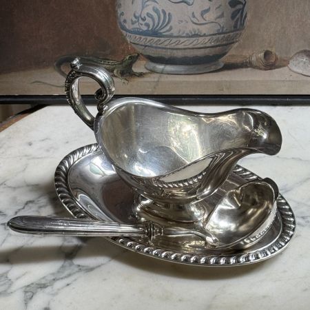 Половник соусник  22 см серебро Франция 