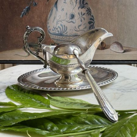 Половник соусник  22 см серебро Франция 