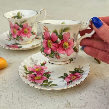 Кофейная пара Royal Albert Prairie Rose 130 мл Англия