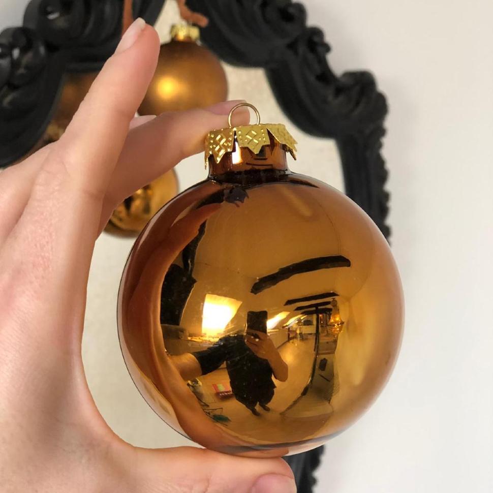 Шар елочный глянцевый Золотой