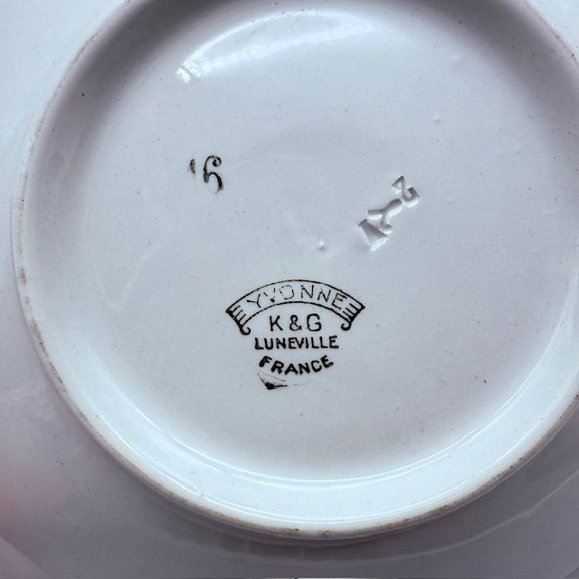 Блюдо углубленное Luneville стиль One stroke K&G 29 см Франция  