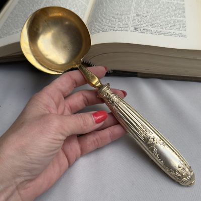 Ложка для крема и мороженого 24 см латунь мельхиор Франция 