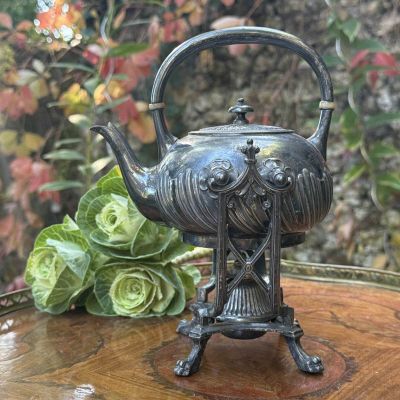 Чайник бульотка сахарница молочник мельхиор набор 3 предмета Англия 